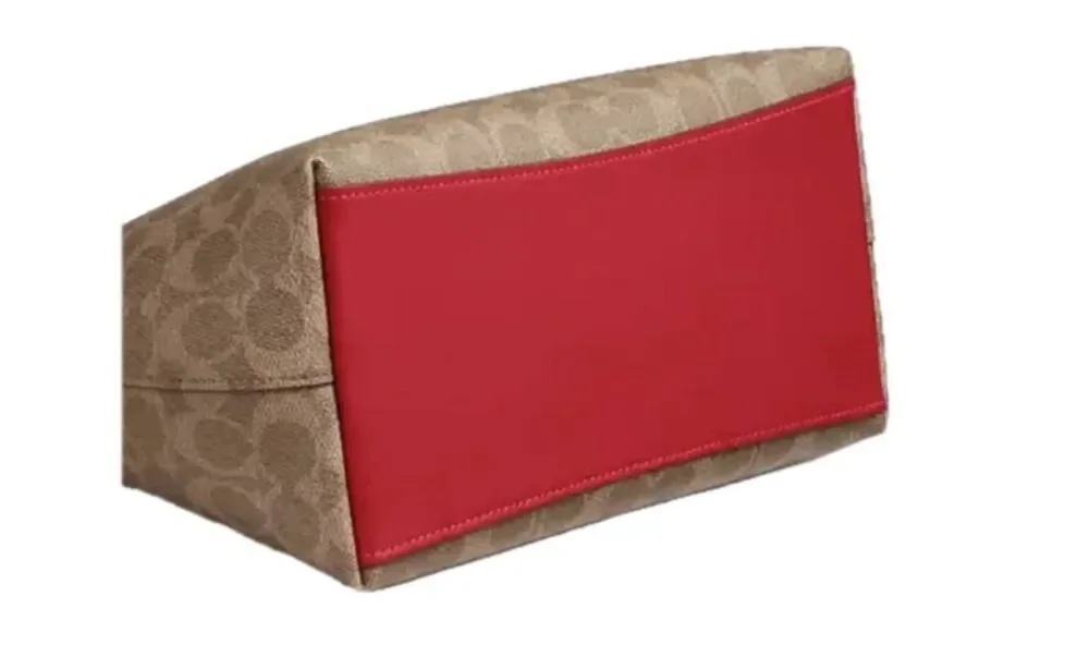 NWT~COACH Sadie Satchel Bag in Signature Canvas & Red Accents~$460 Retail~